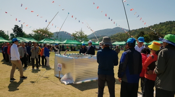 지난 21일 여수시 남면 주민들이 여남중·고등학교 운동장에서 열린 면민 화합한마당 축제에 참여해 낚시체험을 하고 있다.