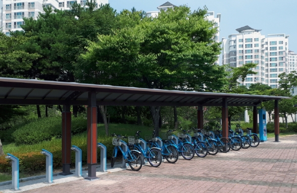 여수 공영자전거 무인대여소 모습