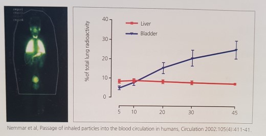 Nemmar et al, Passage of inhaled partices in to the blood circulation in humans, Circulation2002:105(4):411-41